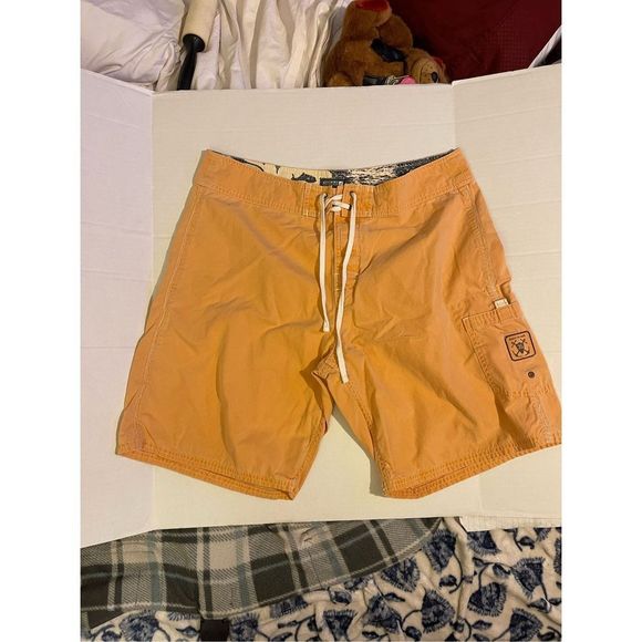 Sperry Top Sider Swim Trunks Sz 34 Orange Board Shorts Bathing Suit - Picture 1 of 10